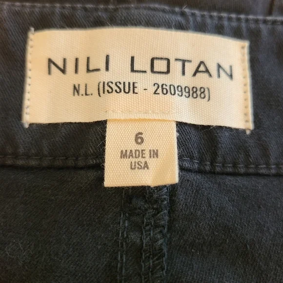 Nili Lotan Leon Boy Black Twill Cotton Pants